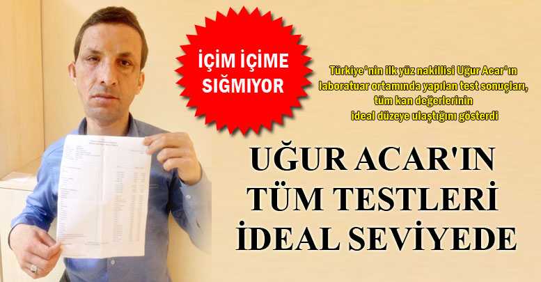 Uğur Acar'ın tüm testleri ideal seviyede