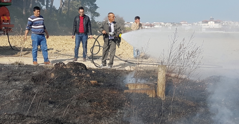 Yangına kravatlı gömlekli müdahale