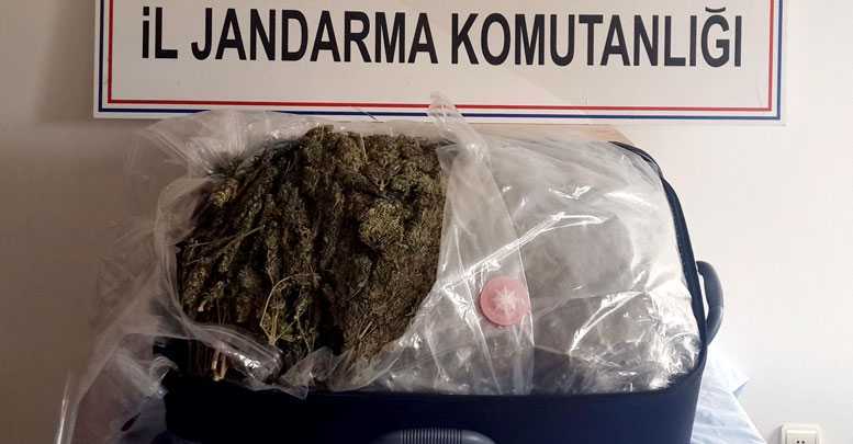 Yolcu otobüsünde 11 kilo esrar